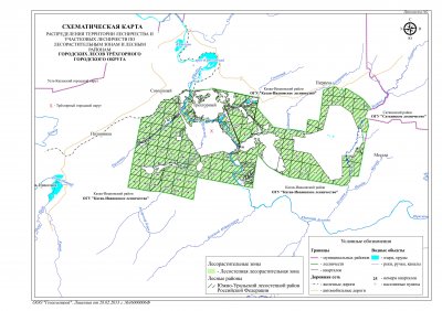 Схематическая карта распределения по лесорастительным зонам